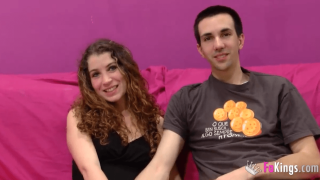 Husband watching how his wife cheat with two strangers in her first porn movie