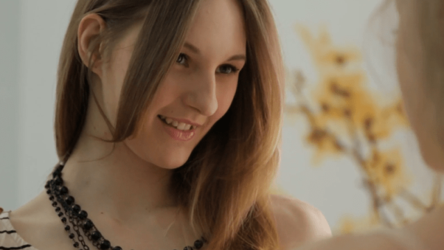 Young teen get for the first time courage to take advantage of another yount teen and fuck together with her boyfiend in a great threesome